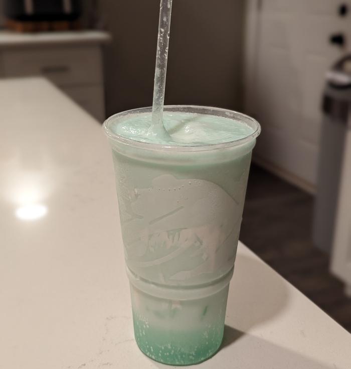 Baja Blast mixed with vanilla ice cream