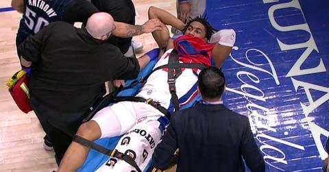 Detroit Pistons guard Jaden Ivey is stretchered off the court after suffering what appeared to be a serious left leg injury.