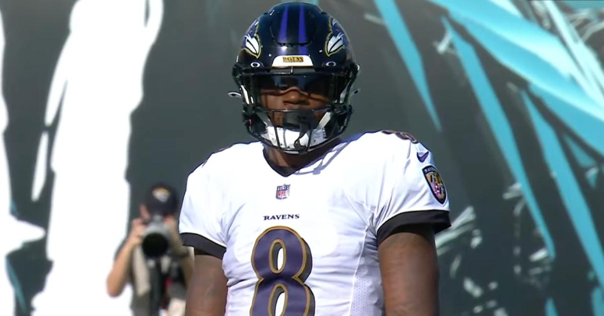 Lamar Jackson during the Ravens shocking 28-27 loss to the Jaguars on Sunday, Nov. 27, 2022.