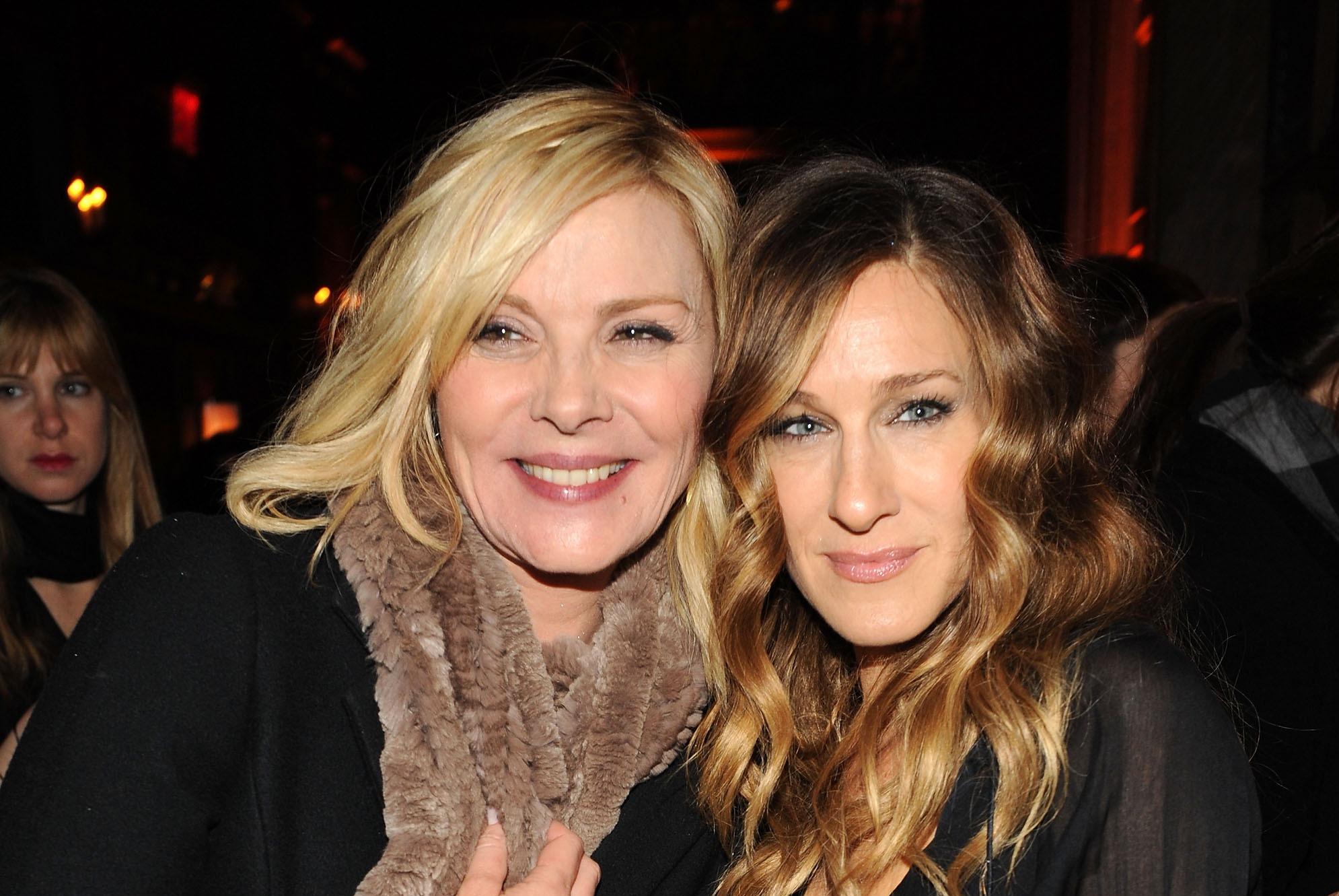 Actors Kim Cattrall and Sarah Jessica Parker attend the premiere of "Did You Hear About the Morgans?" after party at The Oak Room on December 14, 2009 in New York City. 