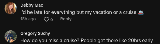 late cruise passengers