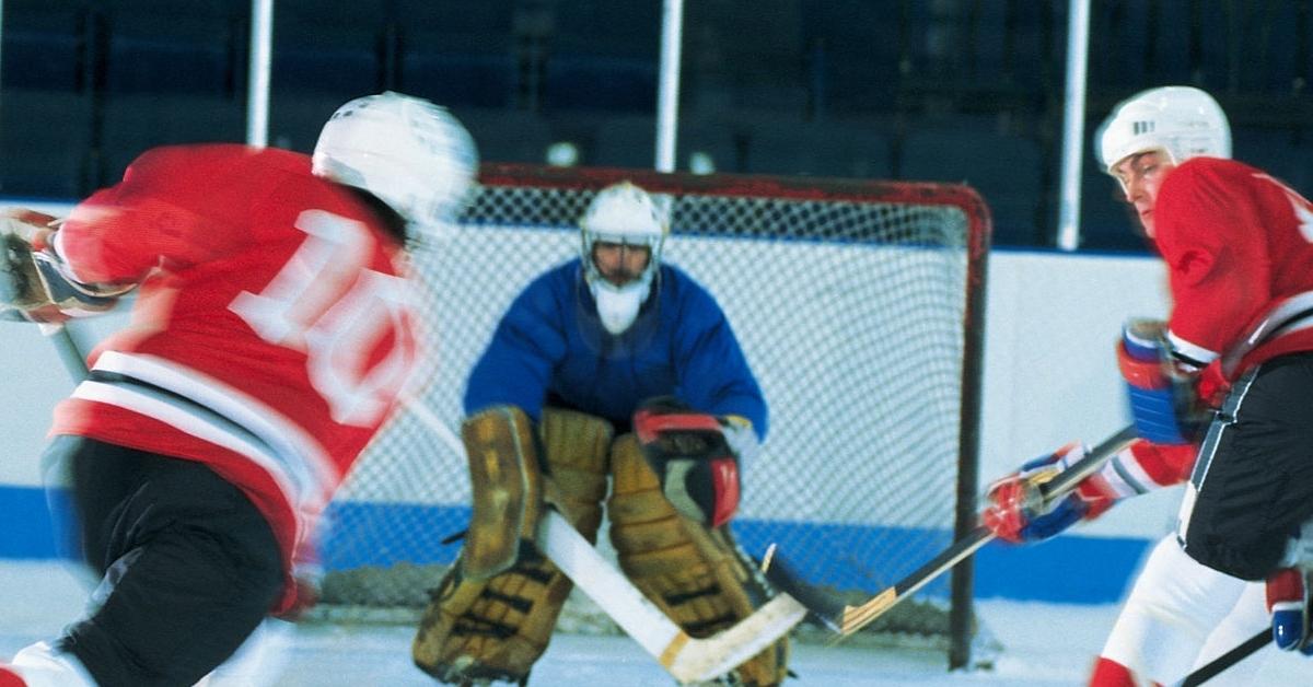 Ice hockey game - stock photo