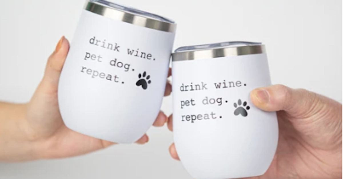 dog-themed valentine's day gifts - wine tumbler