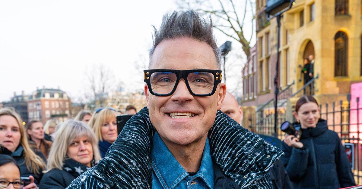 Robbie Williams in Amsterdam for the opening of his exhibit. 