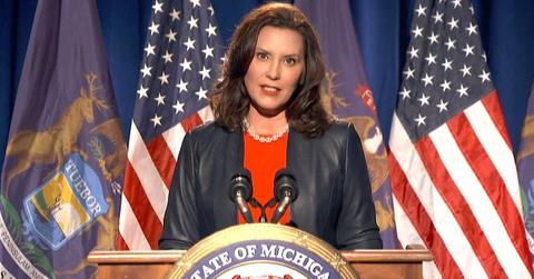 Gretchen Whitmer at a press event.