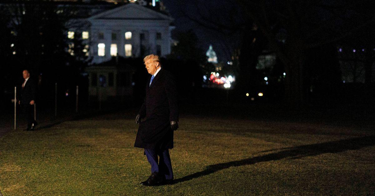 Donald Trump arriving at the White House. 