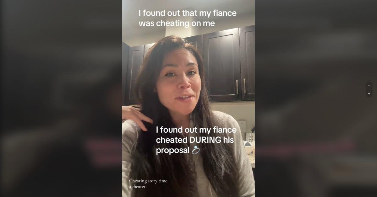 A woman discovers that her fiancé has been cheating during proposal