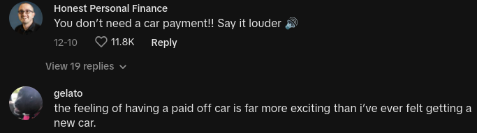 paid off car better than new car