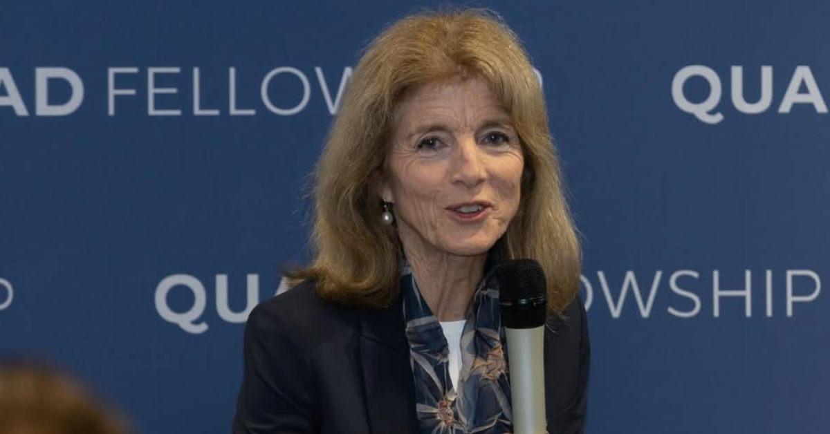 Caroline Kennedy at the Quad Fellowship conference in Melbourne.