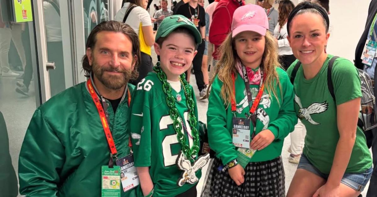 (L-R): Bradley Cooper, Declan LeBaron, Declan's sister, and Declan's mother