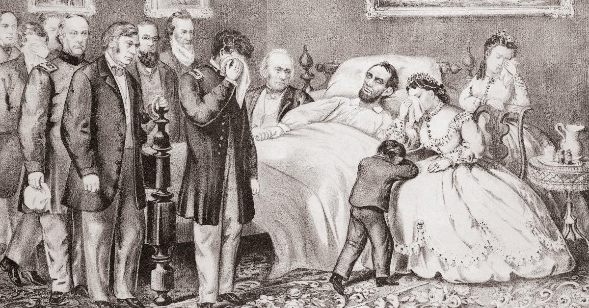 Illustration of Lincoln's deathbed