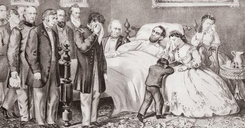 Illustration of Lincoln's deathbed