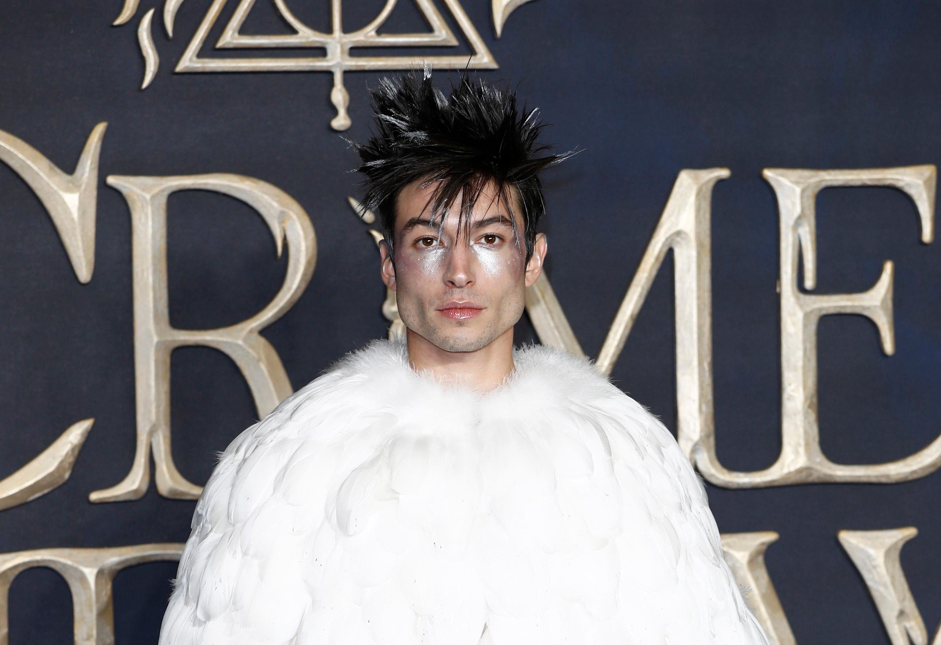 Ezra Miller at the premiere of 'Fantastic Beasts: The Crimes of Grindelwald.'