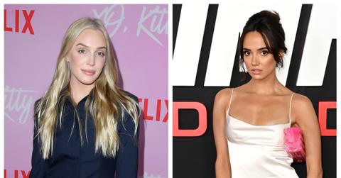 alexandra "alex" cooper in black; sofia franklyn in white