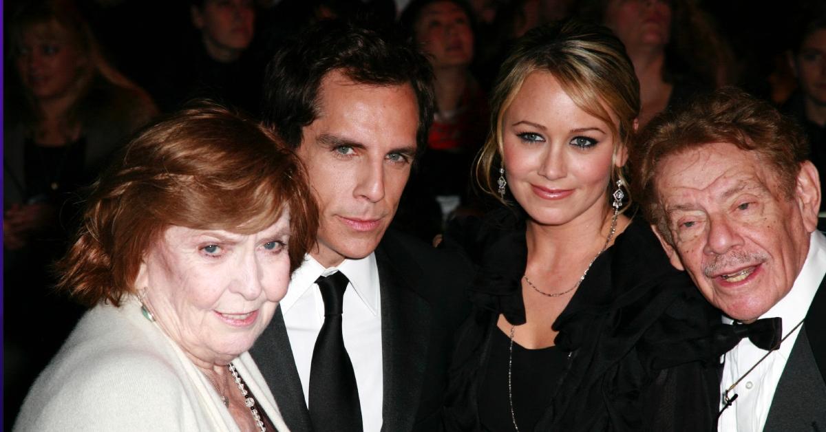 (l-r): Anne Meara, Ben Stiller, Christine Taylor, and Jerry Stiller