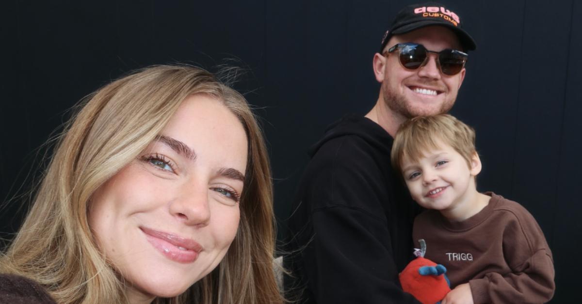 Social media influencer Emilie Kiser with her husband, Brady, and their eldest son, Trigg, in January 2025.
