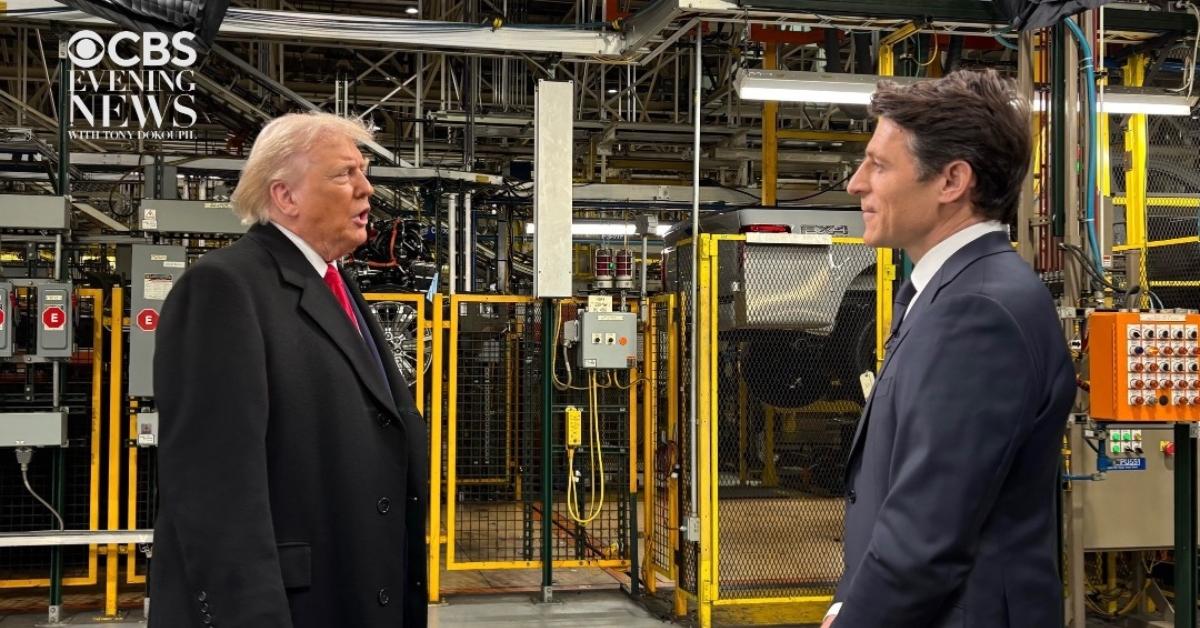 Donald Trump and Tony Dokoupil on CBS Evening News.