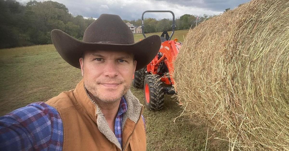 Pete Hegseth working on a farm