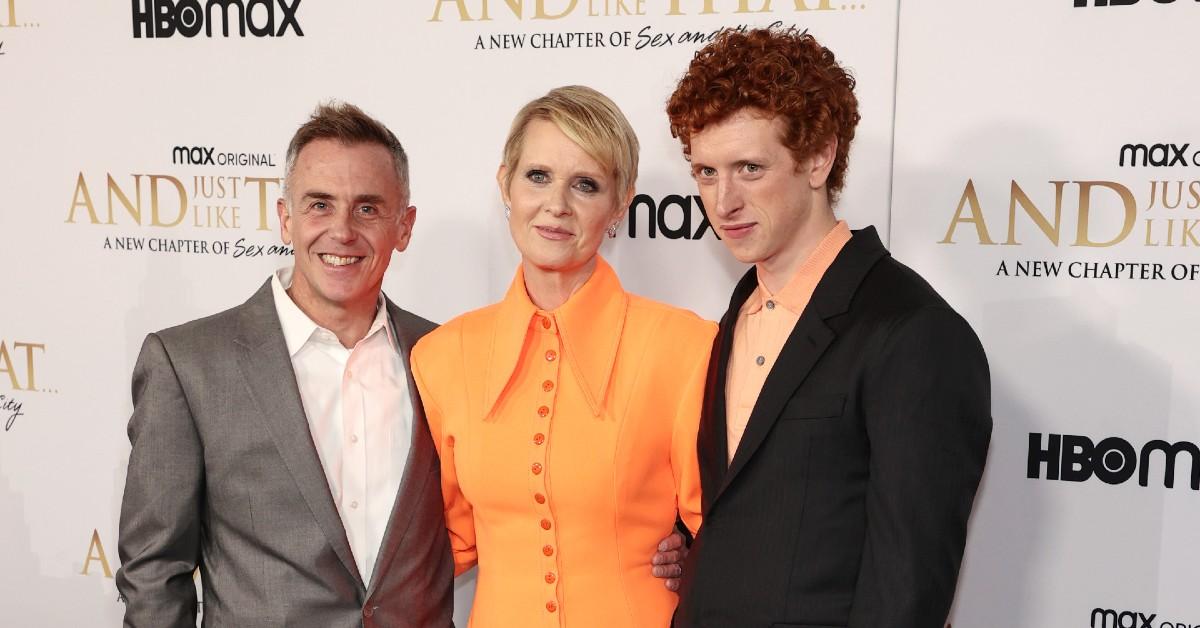 David Eigenberg, Cynthia Nixon, and Niall Cunningham at the Premiere of HBO Max's 'And Just Like That'