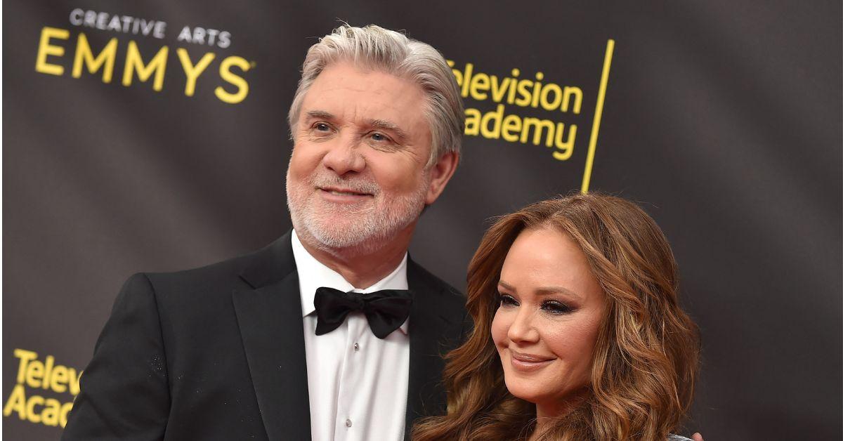 Mike Rinder and Leah Remini at the Creative Arts Emmys in 2019. 