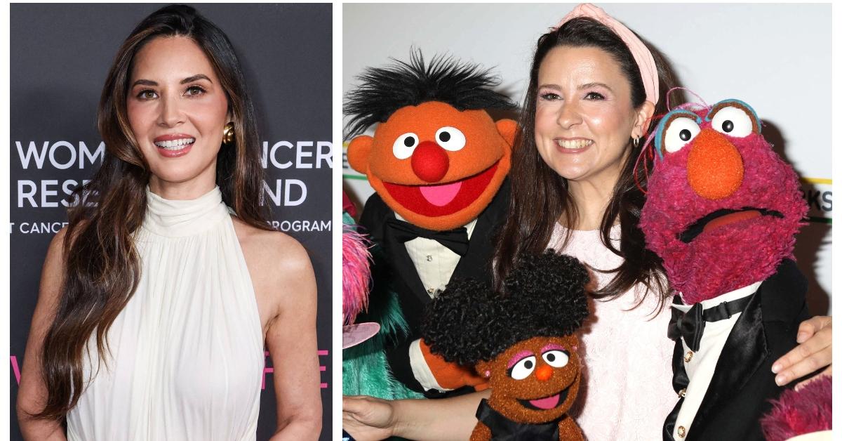 (L-R): Olivia Munn: Ms. Rachel with 'Sesame Street' characters