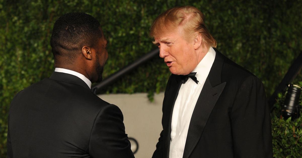 50 Cent and Donald Trump shake hands at Vanity Fair event (2011)