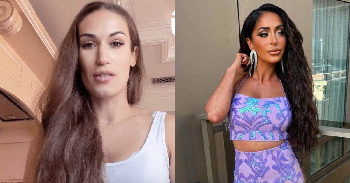 (left) Still screengrab of Amanda Pivarnick in an social media vid (right) Angelina Pivarnick poses for a photo on a balcony