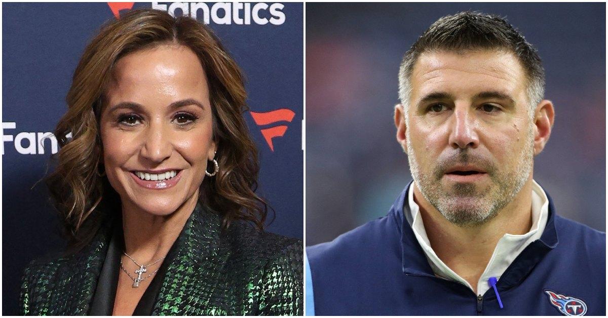 Dianna Russini and Mike Vrabel at separate events.