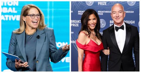Katie Couric, Lauren Sánchez and Jeff Bezos