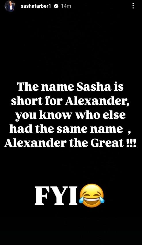 Sasha Farber's Instagram Stories