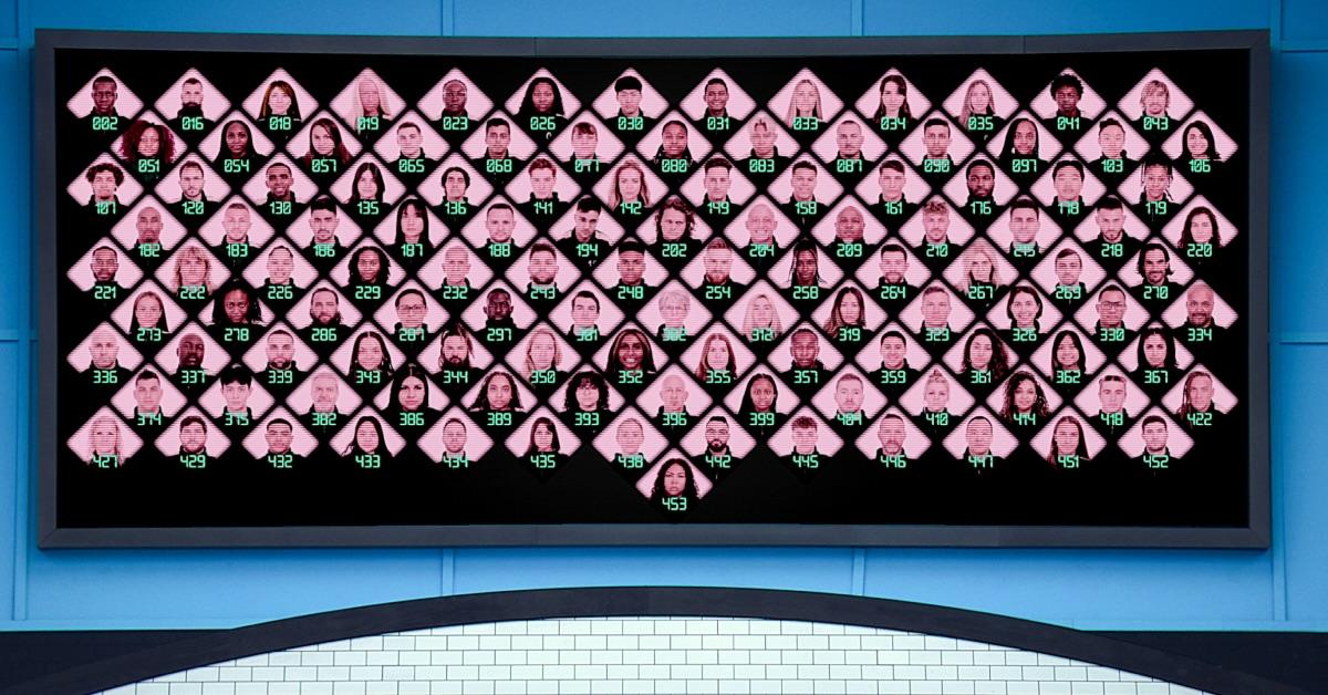 'Squid Game: The Challenge' elimination wall.