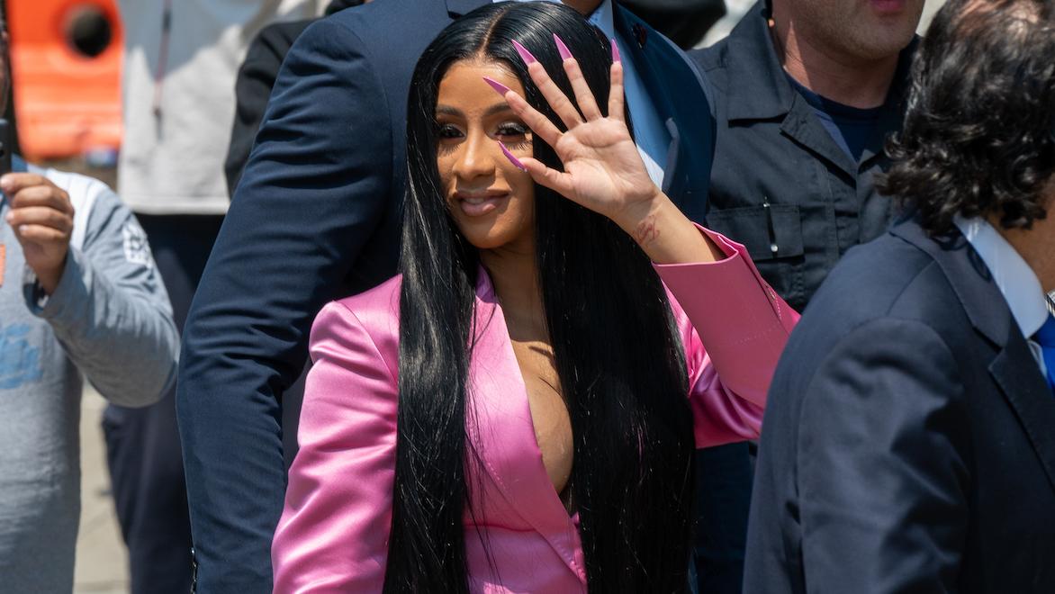 Cardi B arriving to court May 2019.