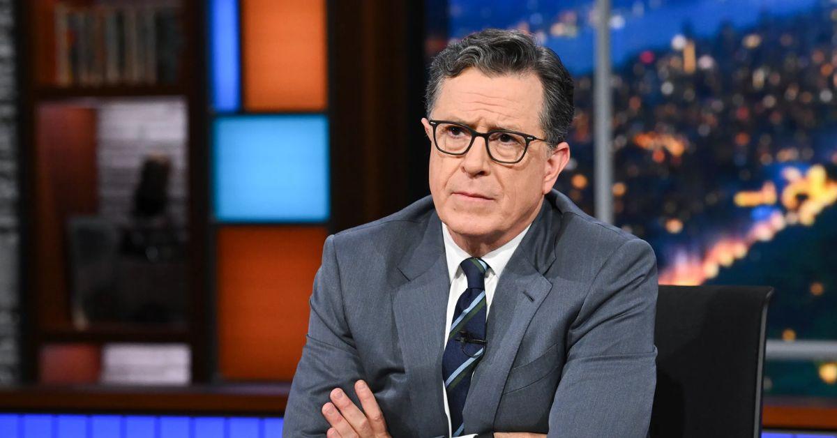 Stephen Colbert addressing his audience on 'The Late Show.' 