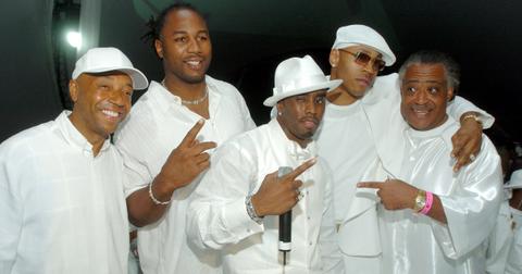 (L-R): Russell Simmons, Lennox Lewis, Sean 'Diddy"'Combs, LL Cool J, and Rev Al Sharpton