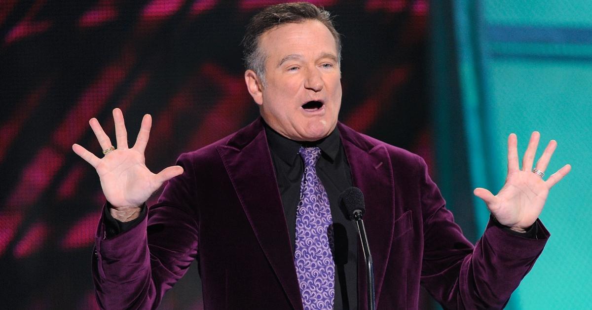 Presenter Robin Williams speaks during the 35th Annual People's Choice Awards.