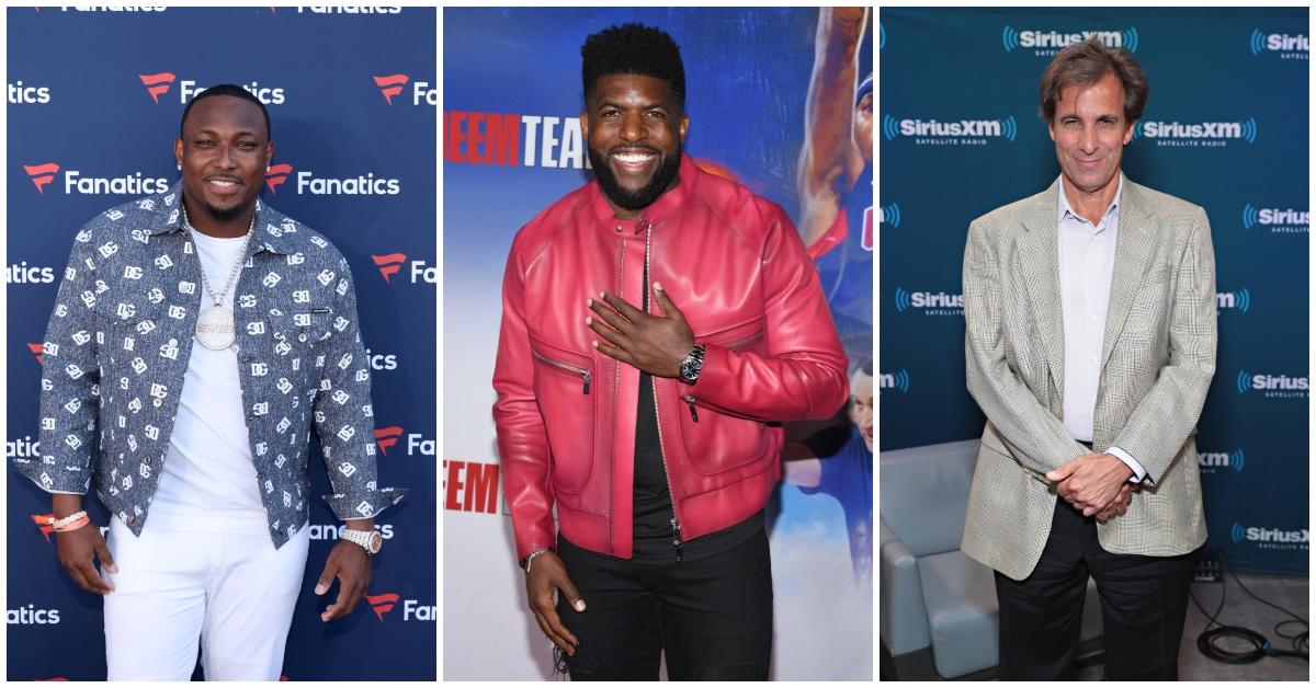 LeSean McCoy, Emmanuel Acho, and Chris Russo pictured at celebrity events