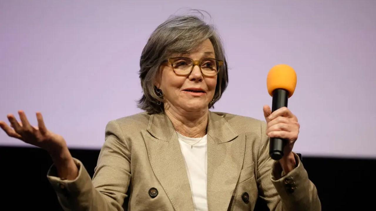 Sally Field speaking at the Q+A for Women In Film 50th Anniversary Screening Series on June 29, 2023