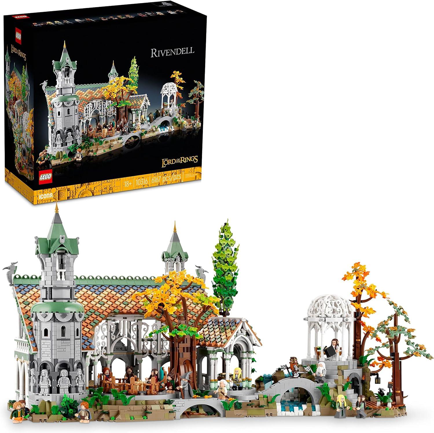 A LEGO set of Rivendell from Lord of the Rings