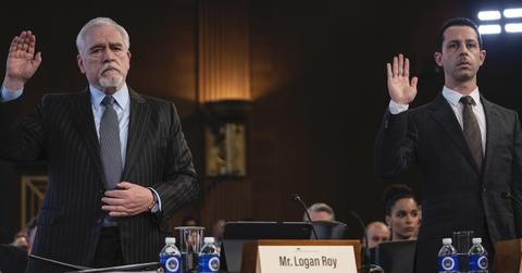 Brian Cox and Jeremy Strong in 'Succession' 2x09