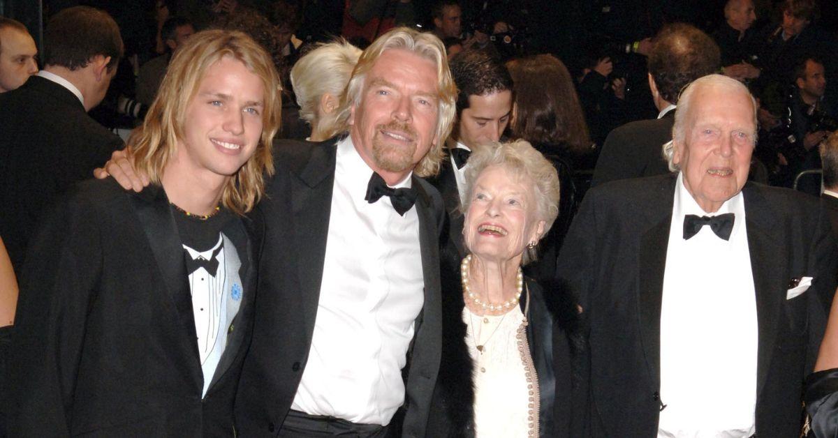 Richard Branson with father, mother, and son Sam