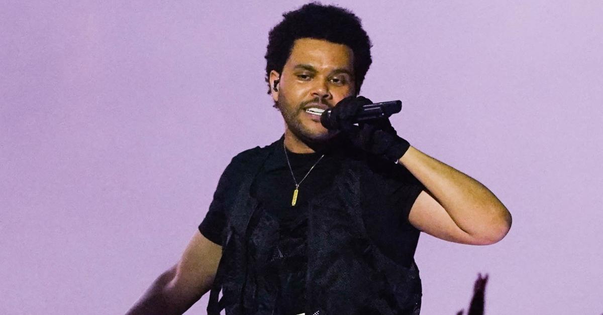 The Weeknd performing onstage