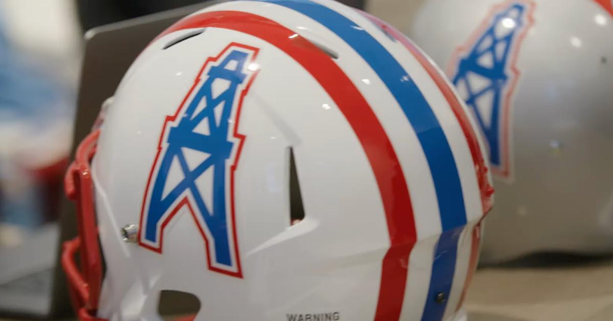 Tennessee Titans' Houston Oilers throwback helmets