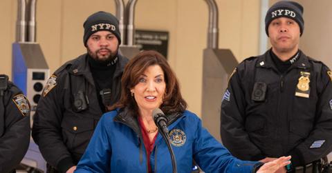 Kathy Hochul announcing her plans to approve Subway safety.