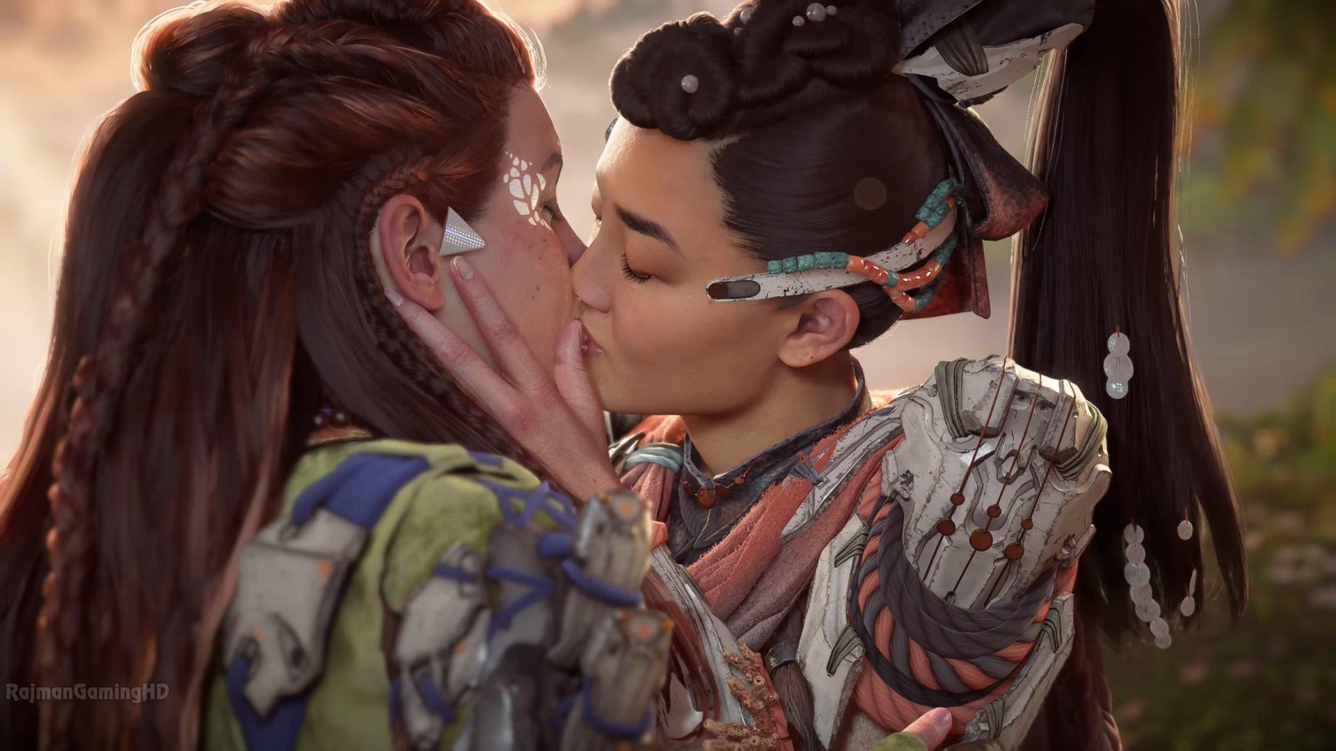 Aloy and Seyka in 'Burning Shores'