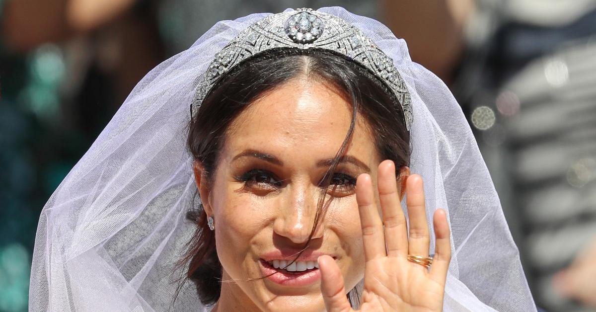 Meghan Markle, Duchess of Sussex, and her tiara on her wedding day.