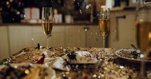 Remnants of a party on New Year's Eve.