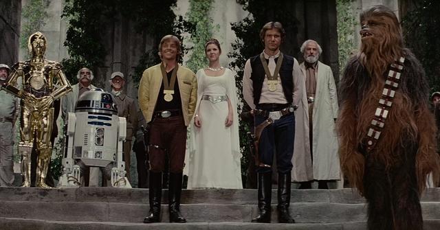 Cast of 'Return of the Jedi' at the finale