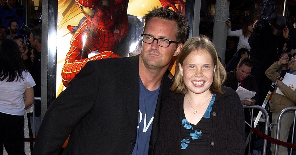 Matthew Perry with his sister Madeline at the Spider-Man premiere. 