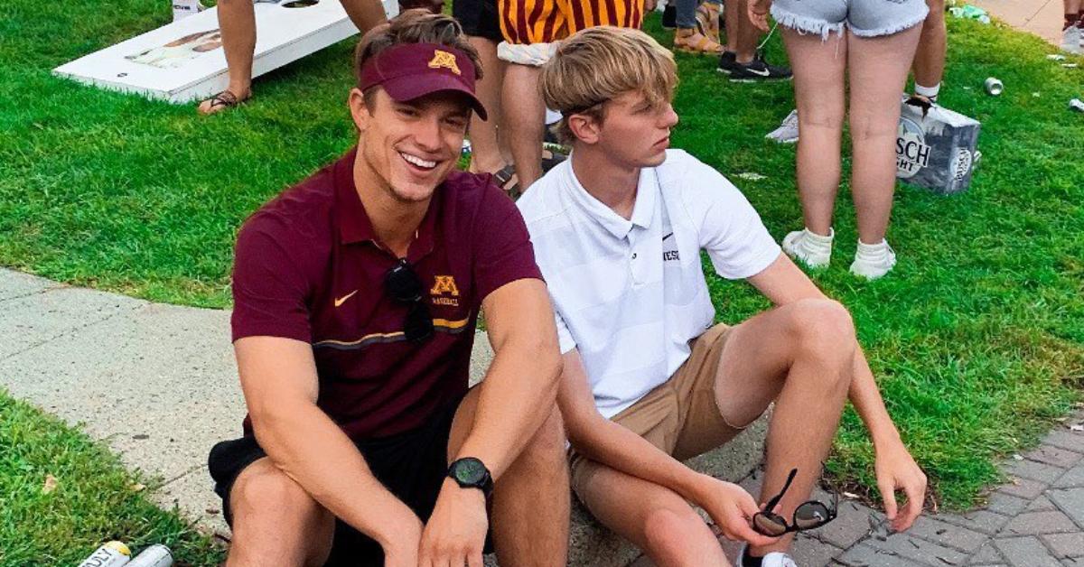 'Love Is Blind' Season 7 rumored contestant Ben Mezzenga poses in a maroon University of Minnesota visor and matching polo.