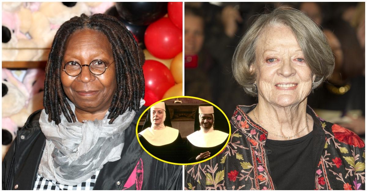 (l-r): Whoopi Goldberg, Maggie Smith, a scene from their film, 'Sister Act'